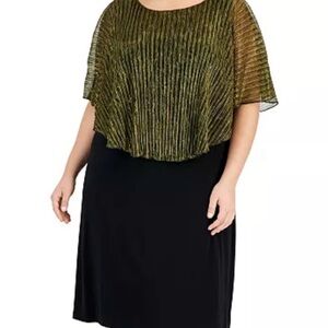 CONNECTED
Plus Size Metallic Cape-Overlay Sheath Dress 24W
